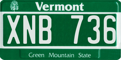 VT license plate XNB736