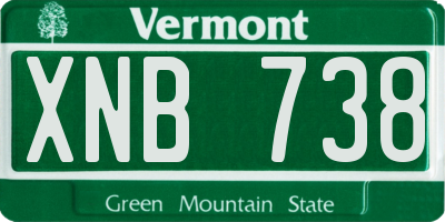 VT license plate XNB738