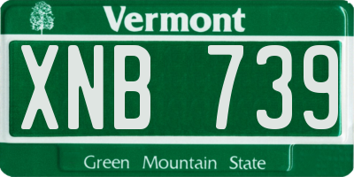 VT license plate XNB739