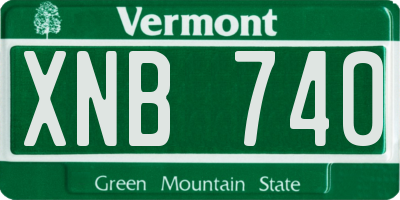 VT license plate XNB740