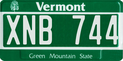 VT license plate XNB744
