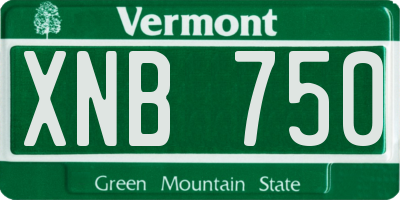 VT license plate XNB750