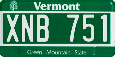 VT license plate XNB751