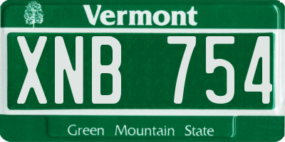 VT license plate XNB754