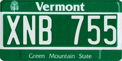 VT license plate XNB755