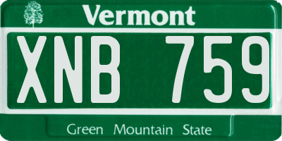 VT license plate XNB759