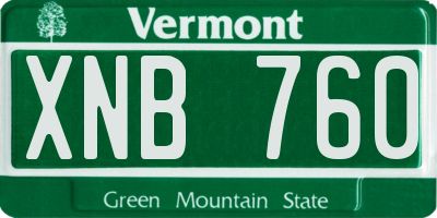 VT license plate XNB760