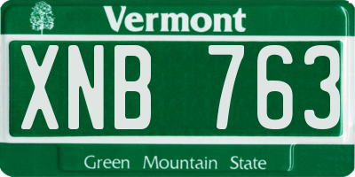 VT license plate XNB763
