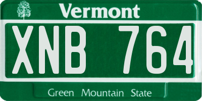 VT license plate XNB764