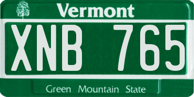 VT license plate XNB765