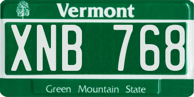 VT license plate XNB768
