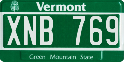 VT license plate XNB769