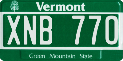 VT license plate XNB770