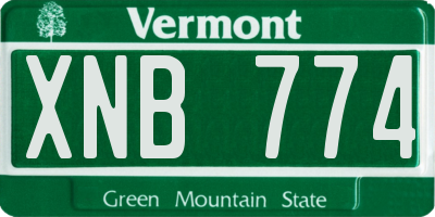 VT license plate XNB774