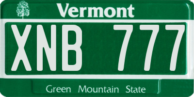 VT license plate XNB777