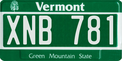 VT license plate XNB781