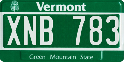 VT license plate XNB783