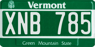 VT license plate XNB785