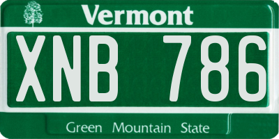VT license plate XNB786