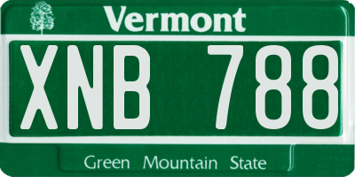 VT license plate XNB788