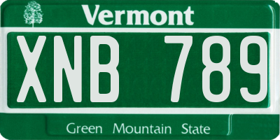 VT license plate XNB789