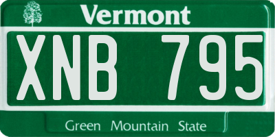 VT license plate XNB795