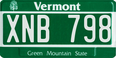 VT license plate XNB798