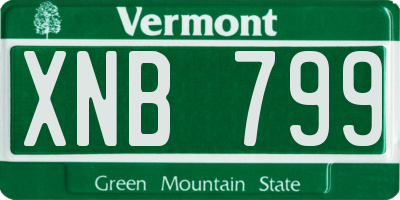 VT license plate XNB799