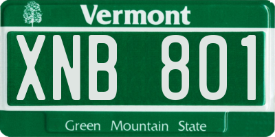 VT license plate XNB801