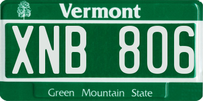 VT license plate XNB806