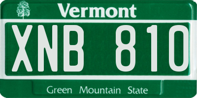 VT license plate XNB810