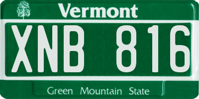 VT license plate XNB816