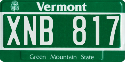 VT license plate XNB817