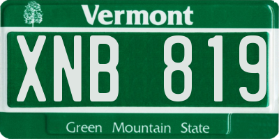 VT license plate XNB819