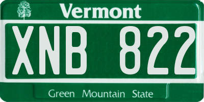 VT license plate XNB822