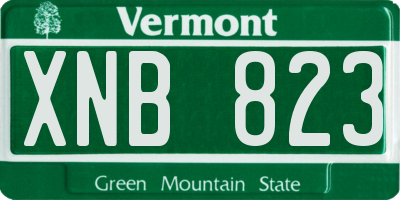 VT license plate XNB823