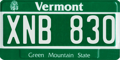 VT license plate XNB830