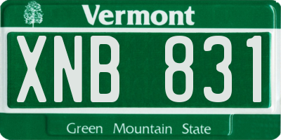 VT license plate XNB831