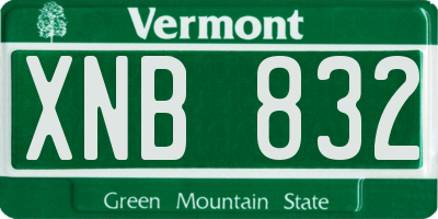 VT license plate XNB832