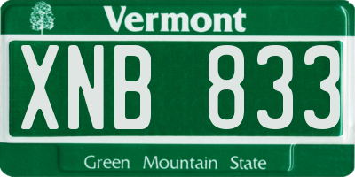 VT license plate XNB833