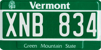 VT license plate XNB834