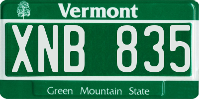 VT license plate XNB835