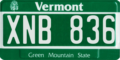 VT license plate XNB836