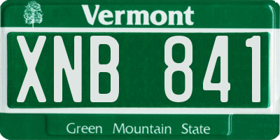 VT license plate XNB841