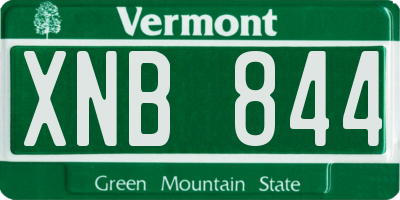 VT license plate XNB844