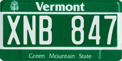 VT license plate XNB847