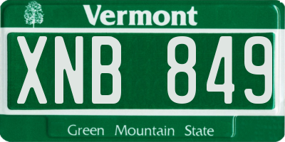 VT license plate XNB849
