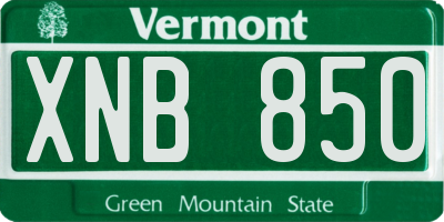 VT license plate XNB850