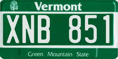 VT license plate XNB851