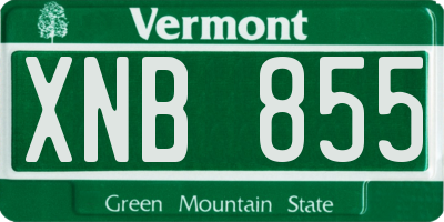 VT license plate XNB855